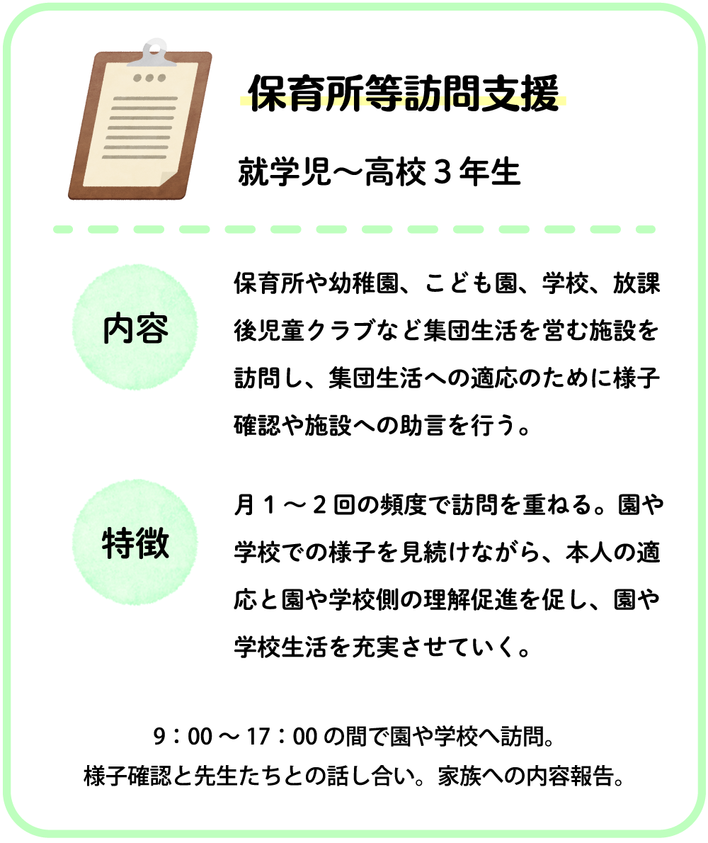 保育所等訪問支援 就学児〜高校3年生